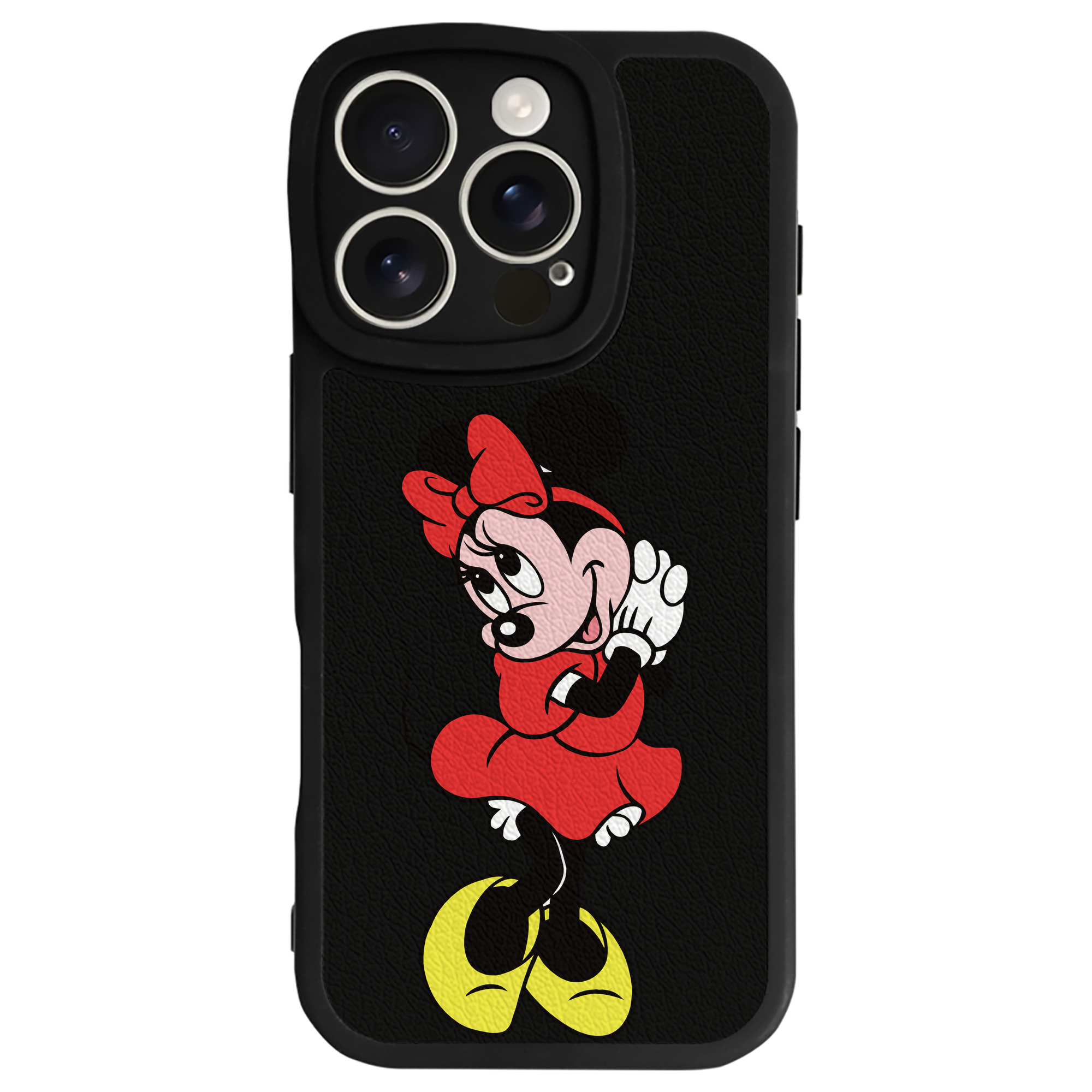 （画像用） ミッキーマウス Mickey Mouse 【iPhone 16シリーズ対応】シリコンスマホケース（レザー調） 材質：シリコン